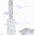 さいたま新都心Docomoタワーとアリーナ  スケッチ教室で。さいたま新都心のCOCOONからNTTDocomoタワーとスーパーアリーナを描きました。