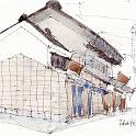 栃木市あだち好古館  あだち好古館。旧日光街道沿いには古い建物が並んでいて、いまでも多くが商店として使われています。