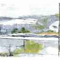 Devoran Creek Under Snow  Mark DunfoedのOilの模写。アクリル絵の具とオイルスティックで