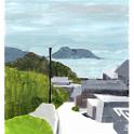 Blue,Green,Grey Ⅱ  瀬戸内国際芸術祭で。高松市男木島。- Acrylics  on CANSON XL Oil and Acrylic