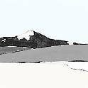 Winter,Shirakabako  ネットの写真から。奥の山は蓼科山。- Procreate,Dryink,Nicholas