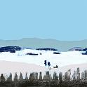 Winter in Biei  ネットの写真から。雪に覆われた美瑛の農場。- Procreate,Nicholas