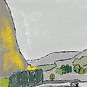From the window of the Flåm Railway, Norway  2012年秋、ノルウェー「フロム鉄道」の車窓から。 Autumn 2012, from the train window of Norway's Flåm Railway.- Procreate,Oil Paste