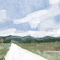 Road to Mt.Yatsugatake  長野県八ヶ岳西麓の村から。 From the village at the western foot of Mt. Yatsugatake. - Procreate,Qol
