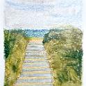 path to sea  写真投稿サイト"Unsplash"の写真から。- SENNELIER Oil Pastel on CANSON XL OIL and Acrylic