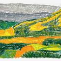Autumn, Kirigamine  同じモチーフをKawachiのオイルパステルでセヌリエの水彩紙（極細目）にラフに描いてみた。- Kawachi Oil Pastel on SENNELIER Watercolour Paper (Hot Pressed)