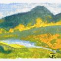 Shirakabako,Autumn  塗り込んだもの。- Kawachi Oil Pastel on SENNELIER Watercolour Paper