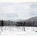 Winter,Himekiko  長野県姫木平別荘地の入口にある「姫木湖」の冬。- SENNELIER Oil Pastel on CANSON XL Oil and Acrylic