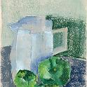 Still Life  Jill BarthorpeのOilをカワチ洋画材料店のオイルパステルで模写。すごく描きやすい。- Kawachi Oil Pastel on CSANSON Mi-Teintes